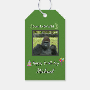 Gorilla-Fokus-Wildgeburtstags-Kunst Geschenkanhänger
