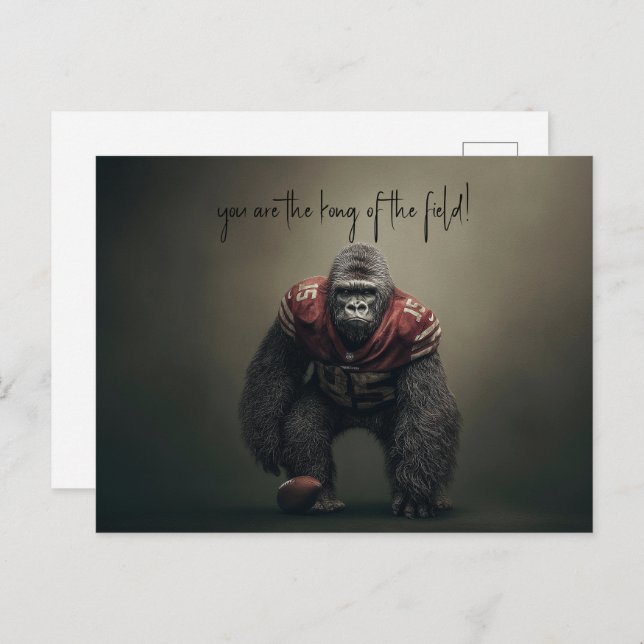 Gorilla Football Player Postkarte (Vorne/Hinten)