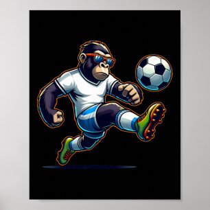 Gorilla Fußball Byll Jungen Kinder Poster