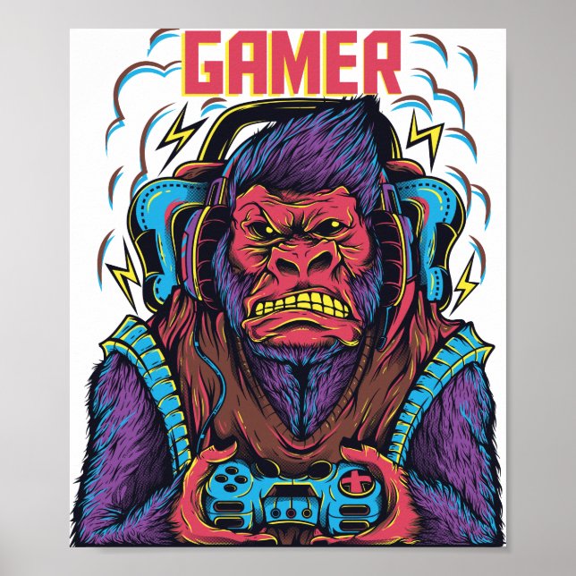 Gorilla Gamer Poster (Vorne)