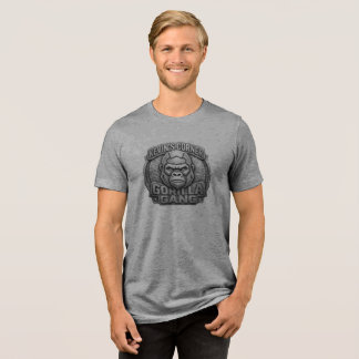 Gorilla Gang Geometrisches Logo im schwarzen Metal Tri-Blend Shirt