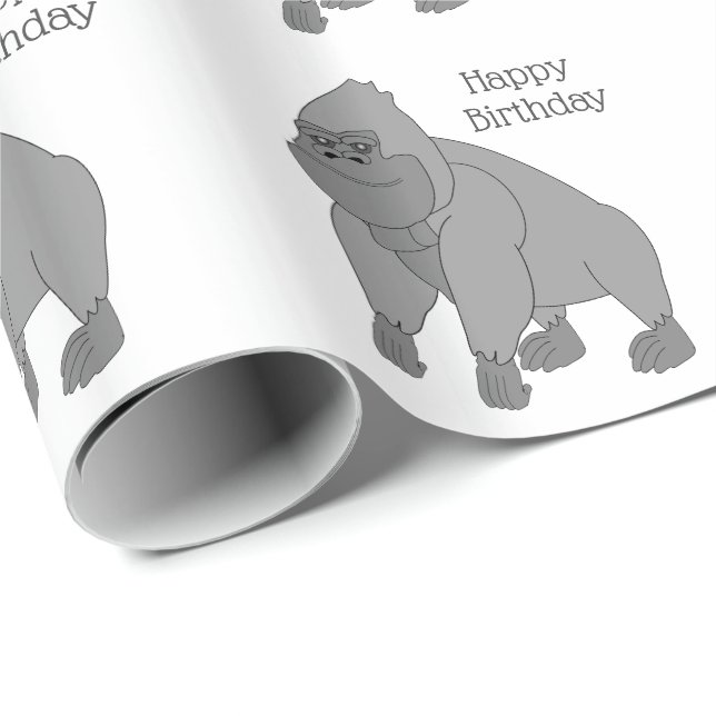 Gorilla Geburtstag Geschenkpapier (Rolleneckpunkt)