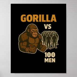 Gorilla gegen 100 Männer epische Schlacht Poster
