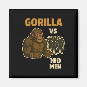 Gorilla gegen 100 Männer epischer Kampf Magnet