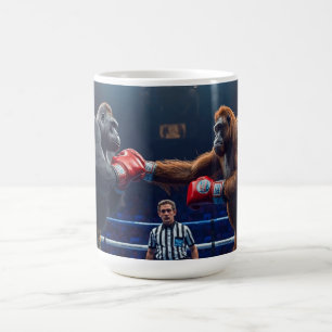 Gorilla gegen Orang-Utan Boxkampf Kaffeetasse