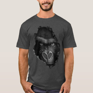 Gorilla-Gesicht Wand Tierdruck Kunst Tierliebhaber T-Shirt
