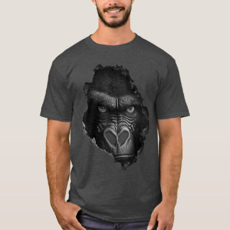 Gorilla-Gesicht Wand Tierdruck Kunst Tierliebhaber T-Shirt