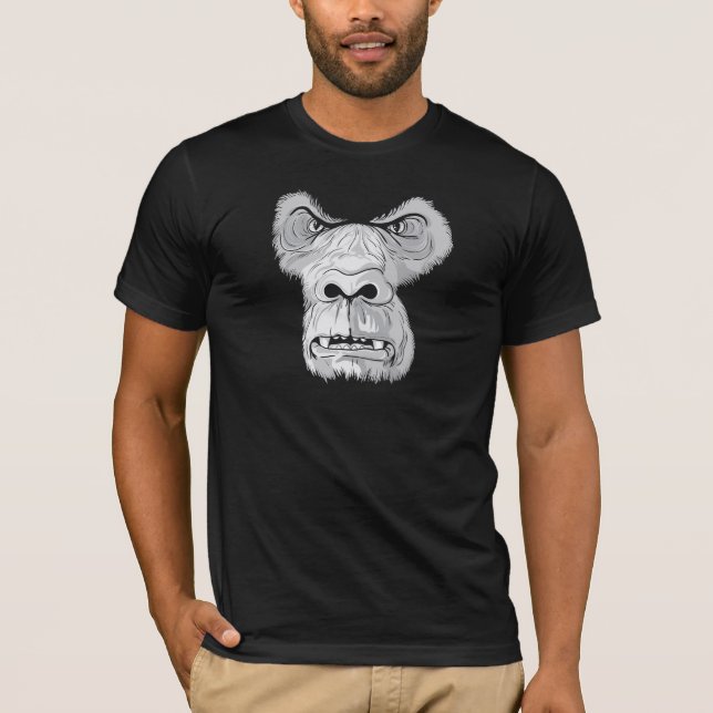 Gorilla-Gesichtsvektor T-Shirt (Vorderseite)