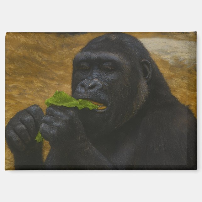 Gorilla Grace - Realistisches Tierportrait Magnet (Vorderseite)
