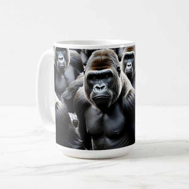 Gorilla-Gruppe Kaffeetasse (Vorderseite Links)