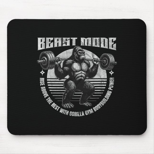 Gorilla hebt Hantel - Fitness  Mousepad (Vorne)