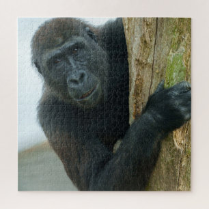 Gorilla hinter dem Baum Puzzle