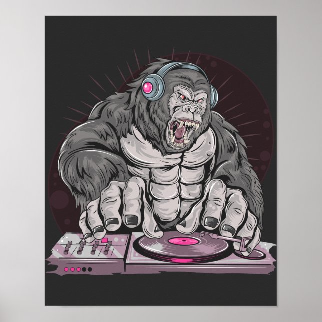 Gorilla House DJ Party Poster (Vorne)