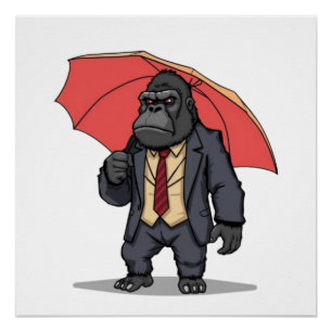 Gorilla im Anzug Poster