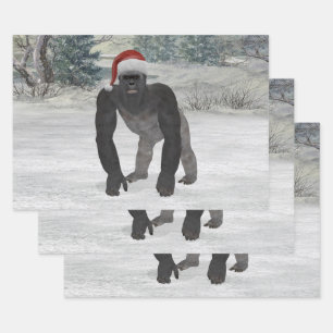 Gorilla im Schnee Geschenkpapier Set