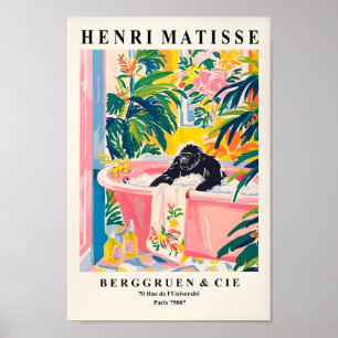 Gorilla in Bathtub Witziges Poster, Kunstdruckerei Poster