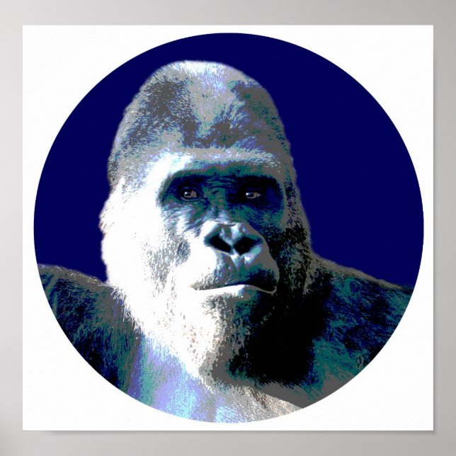 Gorilla in Blue Poster (Vorne)