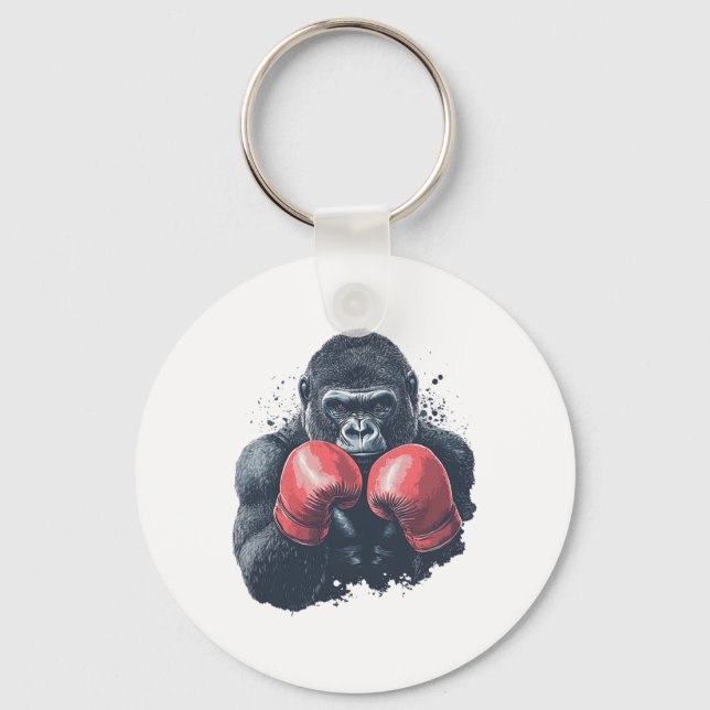 Gorilla in Boxhandschuhen - Boxtraining Schlüsselanhänger (Vorderseite)