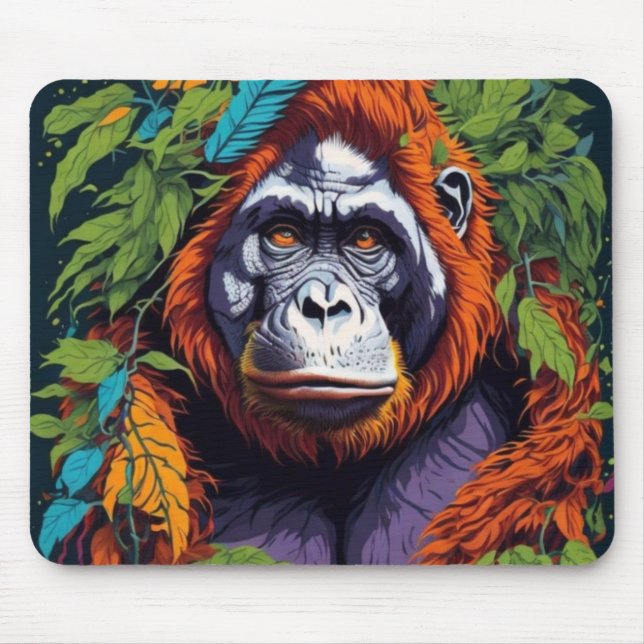 Gorilla in der Nebelmusepad Mousepad (Vorne)