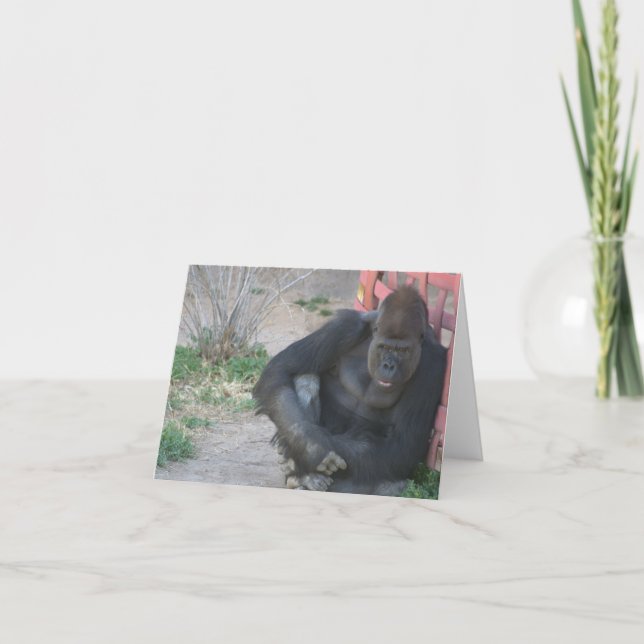 Gorilla in der Sonne Dankeskarte (Vorderseite)