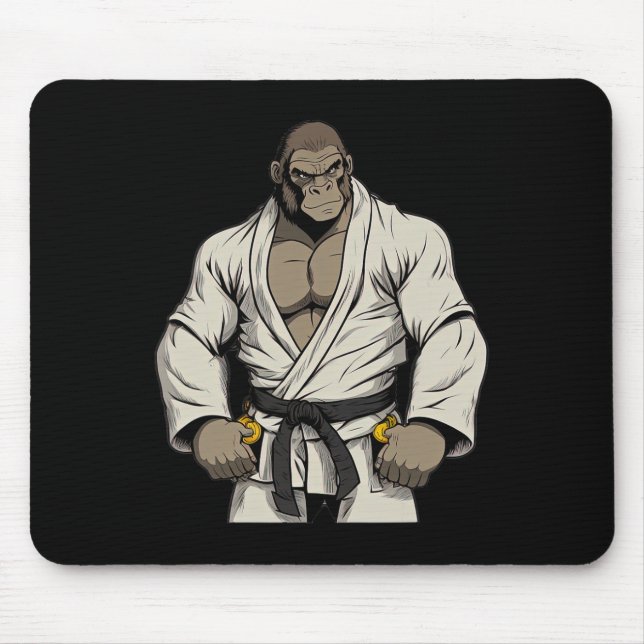 Gorilla in Keikogi - Japanisch Karateka Mousepad (Vorne)