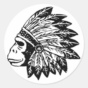 Gorilla-Indianer Runder Aufkleber