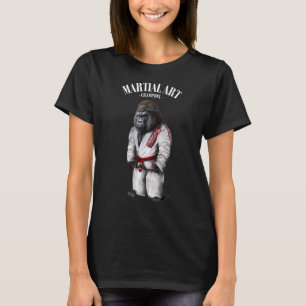 Gorilla Judo Karate Meister in weißem Judogi 1 T-Shirt