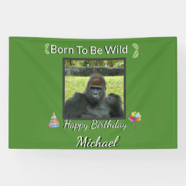 Gorilla Jungle Wild Birthday Theme Banner