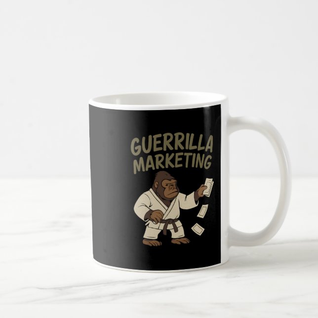 Gorilla Karate Guerrilla Marketing Funny Graphic Kaffeetasse (Rechts)