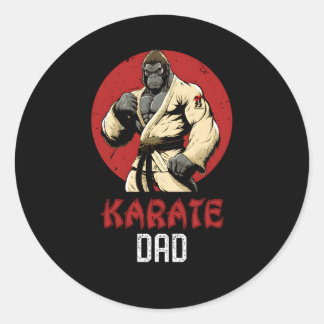 Gorilla Karate Vater Mial Super Vater Runder Aufkleber