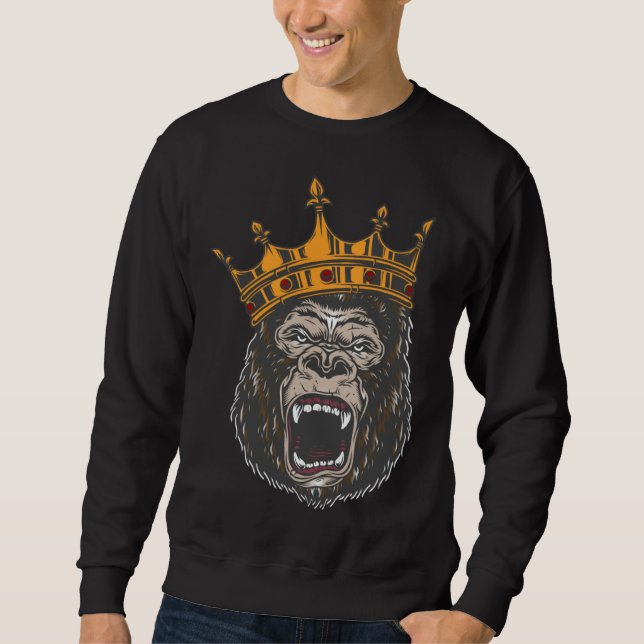 Gorilla King angry gorilla face for men women kids Sweatshirt (Vorderseite)