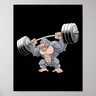 Gorilla Krafttraining Fitnessstudio Training Bodyb Poster