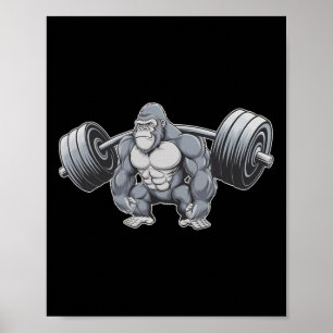Gorilla Krafttraining Fitnessstudio Training Bodyb Poster