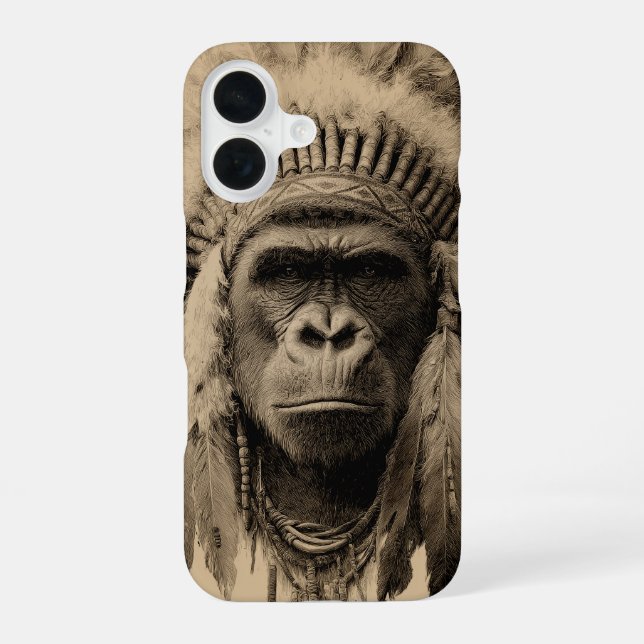 Gorilla-Kriegshaube iPhone 16 Hülle (Rückseite)