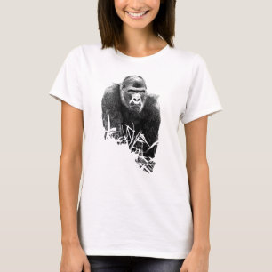 Gorilla Lope Digitale Kontur Kunst T-Shirt