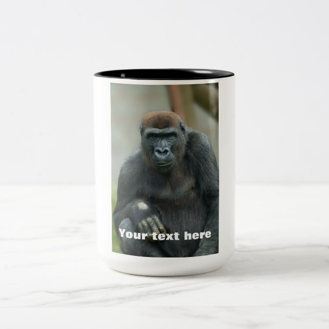 Gorilla Lope Pose Zweifarbige Tasse (Mittel)