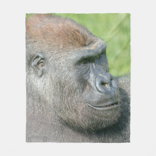 Gorilla Lope Profil Fleecedecke (Vorderseite)