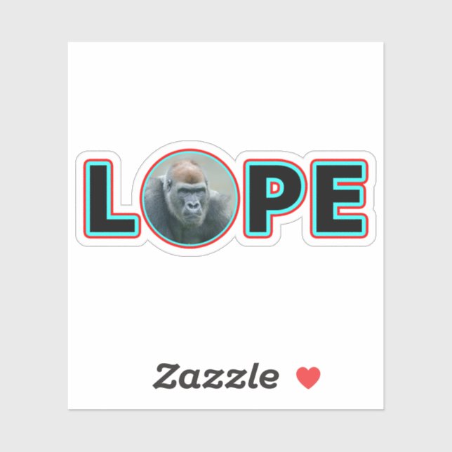 Gorilla Lope Shines im Design von hellen Namen Aufkleber (Blatt)