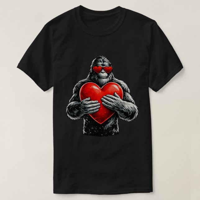Gorilla Love Heart Illustration T-Shirt (Design vorne)
