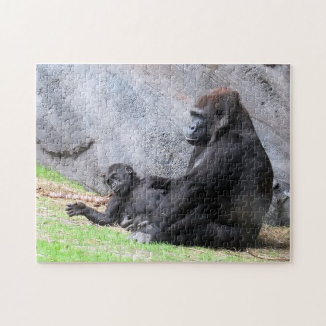 Gorilla Mama und Baby Puzzle (Horizontal)