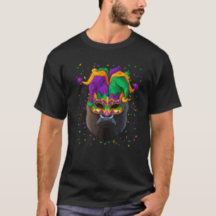 Gorilla Mardi Gras Animal Face Carnival Jester Fes T-Shirt