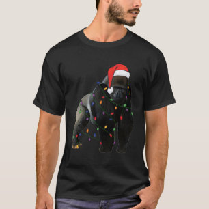 Gorilla mit dem Weihnachtshut des Weihnachtsmanns T-Shirt