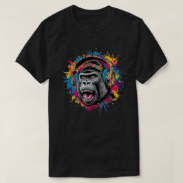 Gorilla mit Kopfhörern Splash T-Shirt