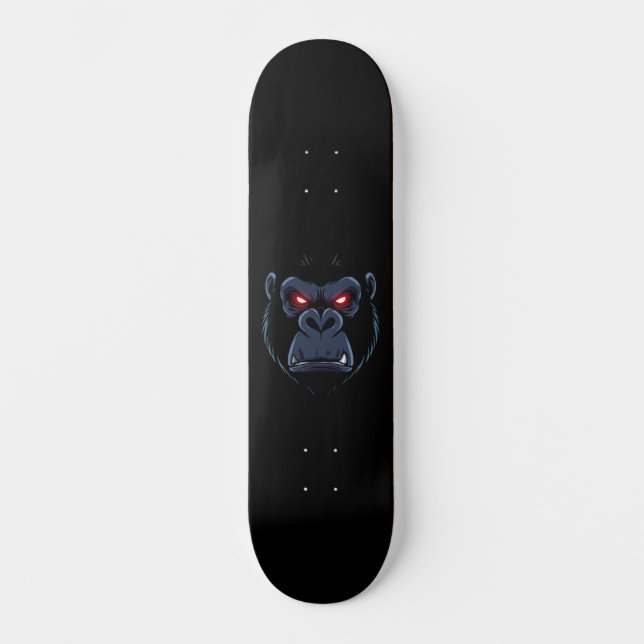 Gorilla mit roten Augen Skateboard (Vorderseite)
