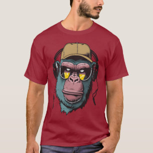 Gorilla mit Sonnenbrille, Kopfhörer T-Shirt