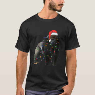 Gorilla mit Weihnachts-Hut-Leuchten T-Familie T-Shirt