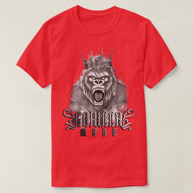 Gorilla Mode Gym Motivation Bodybuilding King Beas T-Shirt (Design vorne)