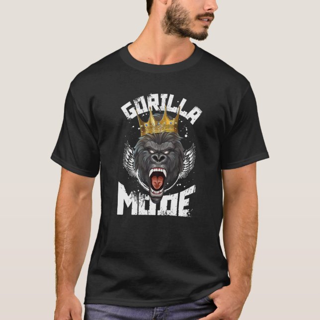 Gorilla Mode Motivation Beast Workout King Fitness T-Shirt (Vorderseite)
