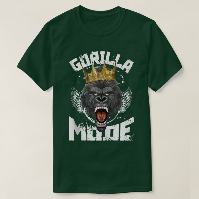 Gorilla Mode Motivation Bestie Workout King Fitnes T-Shirt (Design vorne)