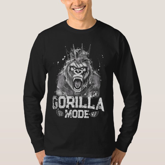 Gorilla Mode Workout Gym Erfolg Fitness King Beas T-Shirt (Vorderseite)
